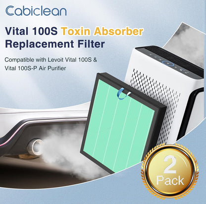 Vital 100S-P Toxin Absorber Replacement Filter - 2 Pack for LEVOIT Vital 100S Air Purifier | Green