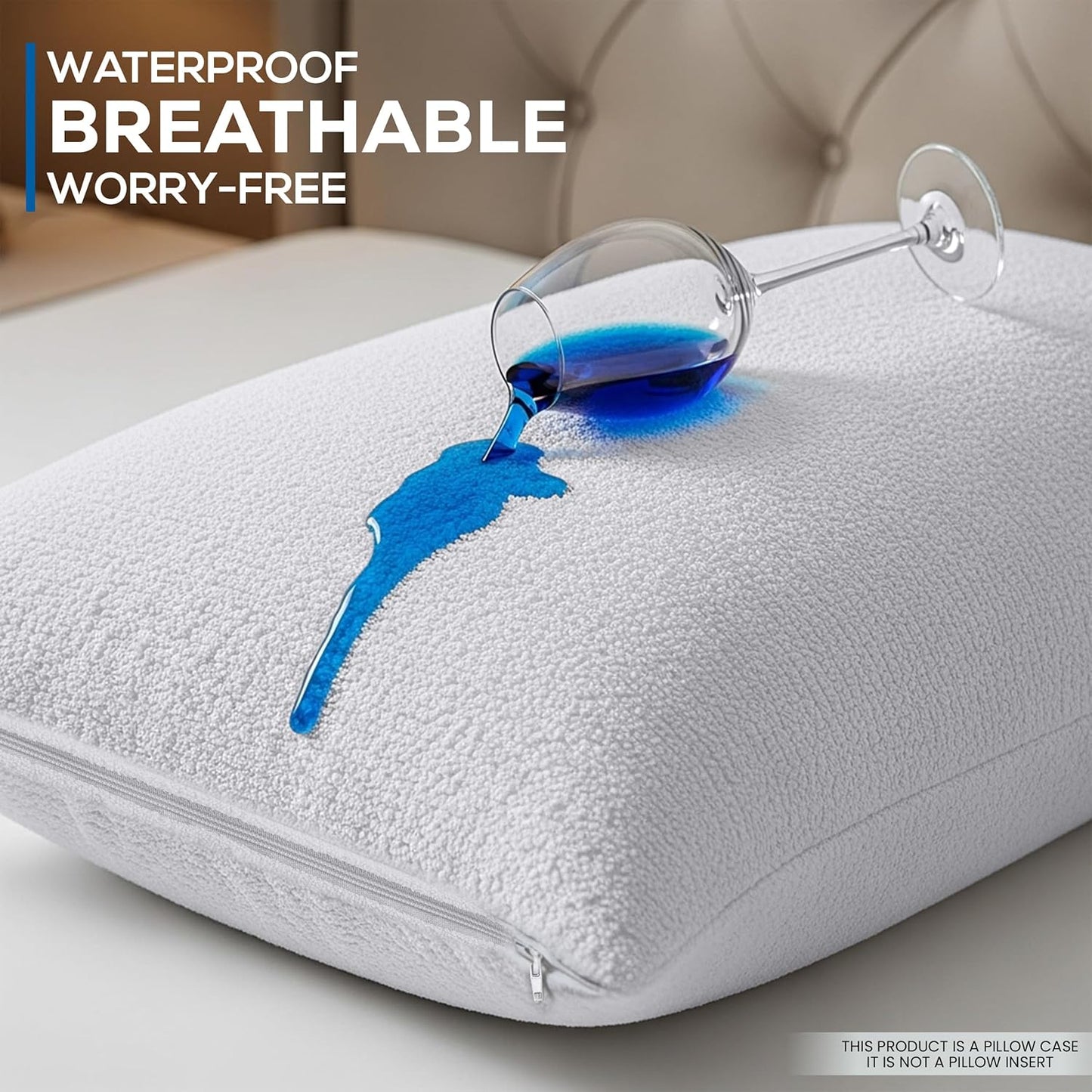 Utopia Bedding Waterproof Pillow Protectors - Set of 4 Queen Size Terry Covers | Bed Bug & Dust Mite Proof