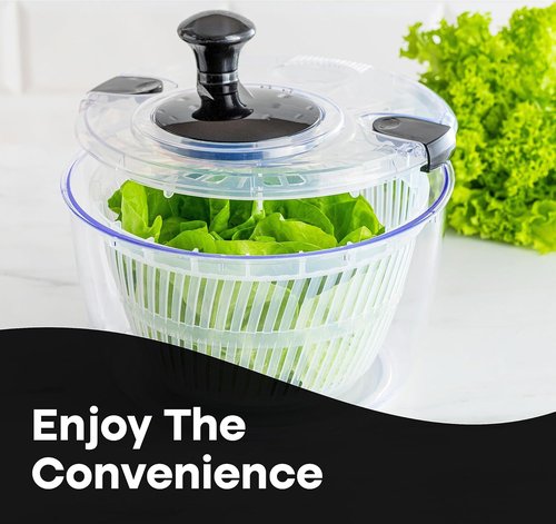 Joined Salad Spinner - Multi-Use Lettuce Dryer & Vegetable Washer | 5.28 Qt with Drain, Bowl & Colander