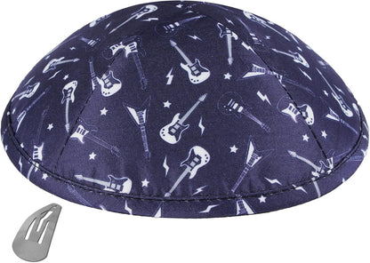 Zion Judaica Musical Kippahs - 6" Kippot with Music Notes & Instruments Design for Bar/Bat Mitzvahs