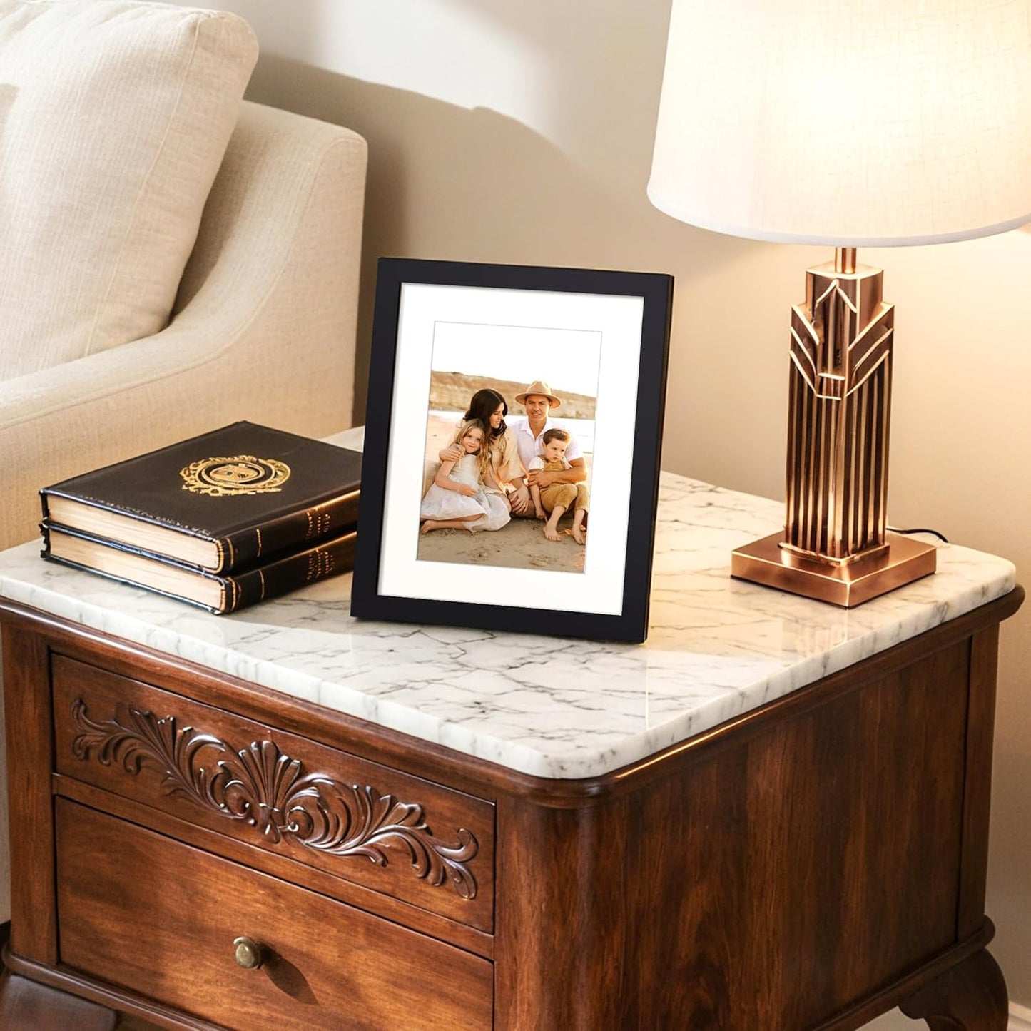 Upsimples 7x9 Picture Frame - Versatile Display for 5x7 Photos with Mat or 7x9 Without | Black, 1 Pack