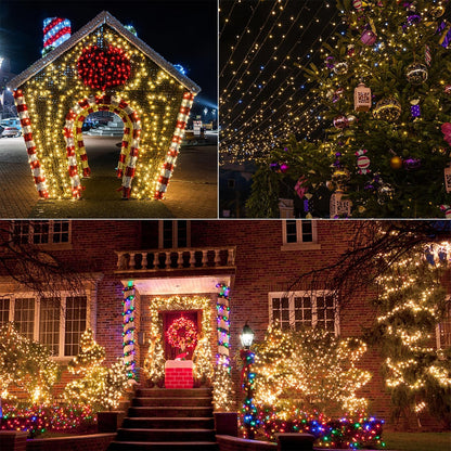 WATERGLIDE 1000 LED Christmas String Lights - 328 FT Waterproof Fairy Lights with Remote & 8 Modes | Warm White Decor