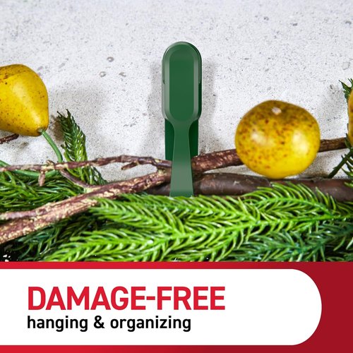 Command Garland Holder - Damage-Free Fireplace Mantle Display for Garlands & Wreaths | Holds 2lbs, Green, 6 Pack
