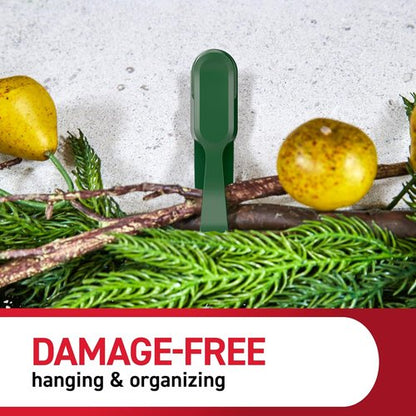 Command Garland Holder - Damage-Free Fireplace Mantle Display for Garlands & Wreaths | Holds 2lbs, Green, 6 Pack