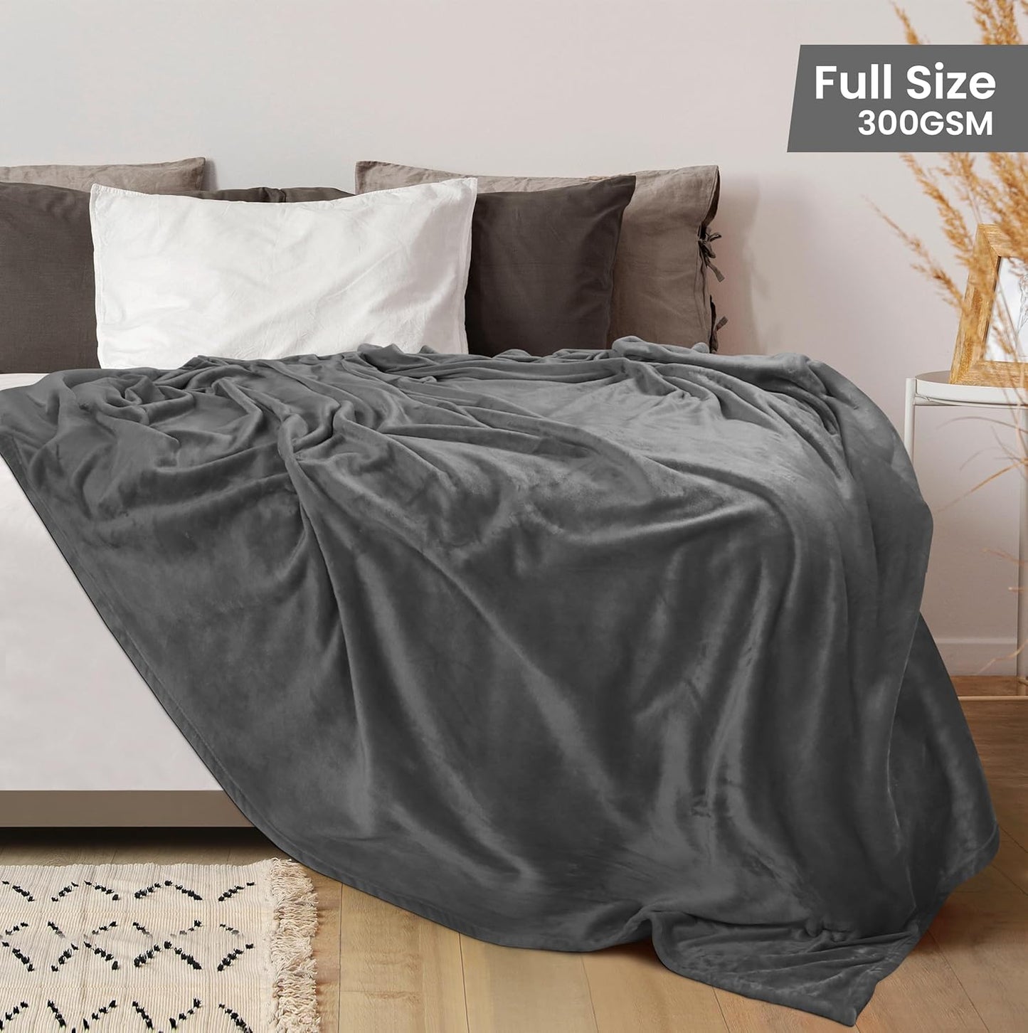 Utopia Bedding Fleece Blanket - Ultra Soft & Warm Full Size Grey (90x84 Inches) | Cozy All-Season Home Decor Gift
