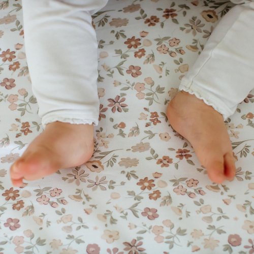 Fleurette Fitted Baby Crib Sheets - Buttery Soft Organic Cotton Blend | 2 Pack for Standard & Toddler Mattresses