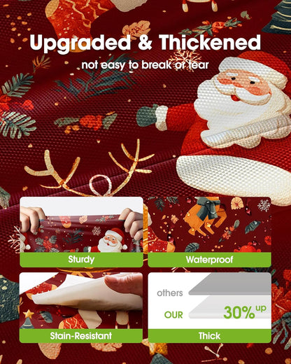 Pureegg Disposable Plastic Tablecloths - Sturdy Leakproof Covers for Parties & Weddings | 54 x 108 Inch, Christmas Red (8 Pack)