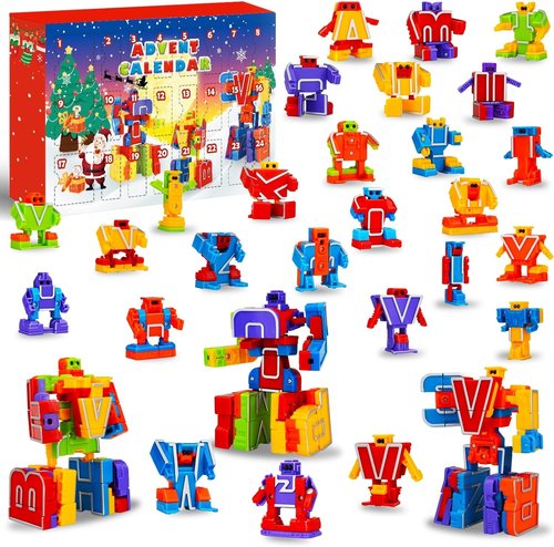 Alphabet Robots | ABC Learning Toys for Boys - Deformation Fine Motor Skills | Advent Calendar Gift