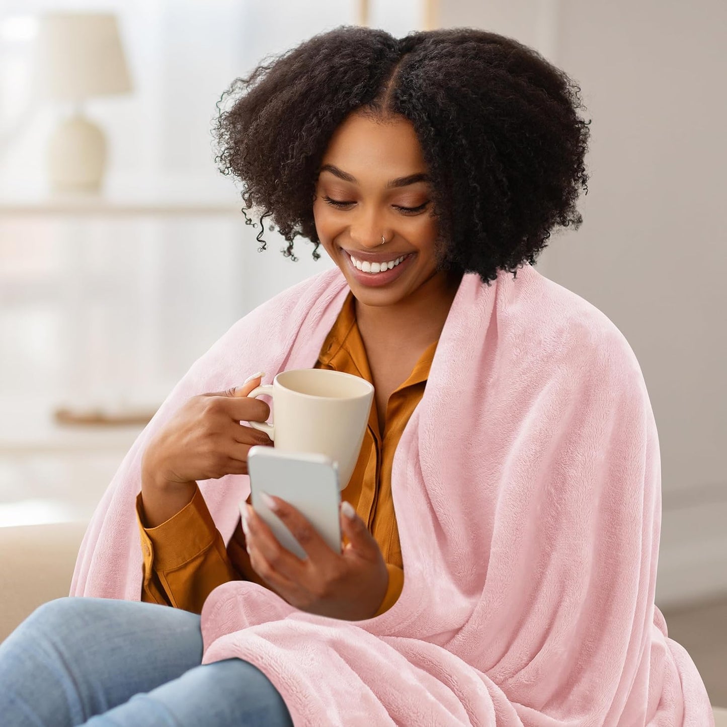 Utopia Bedding Fleece Blanket - Luxury Soft Pink Microfiber | Full Size 90x84 Inch, 300GSM Anti-Static