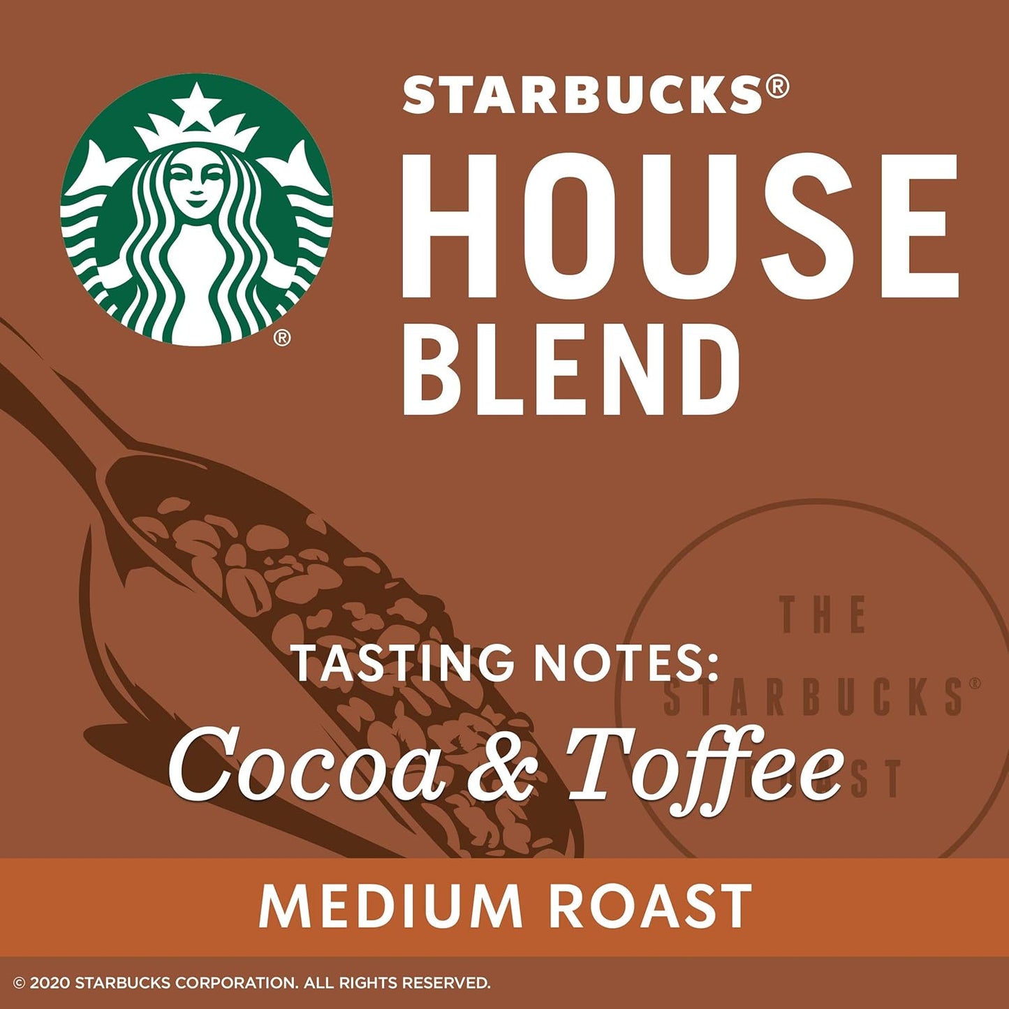 Starbucks Medium Roast Ground Coffee - House Blend - 100% Arabica - 6 Bags (20 Oz. Each)