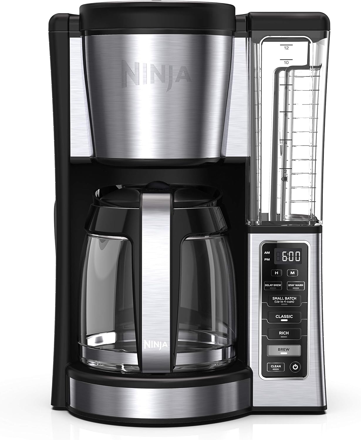 Ninja 12-Cup Programmable Coffee Brewer - 2 Brew Styles, Adjustable Warm Plate, 60oz Reservoir - Black/Stainless Steel