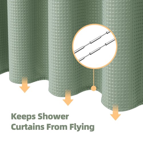 LaCyan 3 in 1 Waterproof Waffle Weave Shower Curtain and Clear Liner Set with 12 Stainless Steel Hooks Double Sided for Bathroom 72 Inches Heavy Duty Polyester Fabric Shower Curtains 72x72