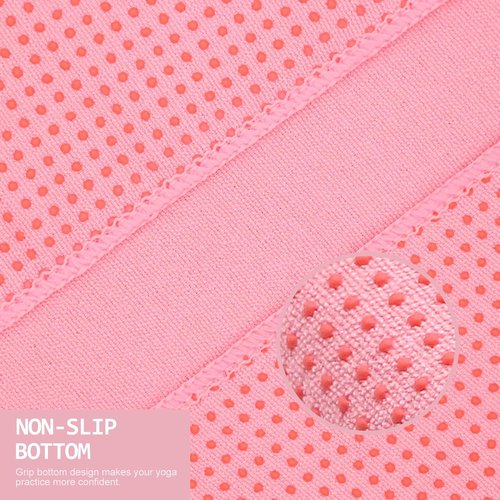Eunzel Hot Yoga Towel - Non-Slip Grip Dot Design, Sweat Absorbent | 72" x 24", Pink - 2 Pack
