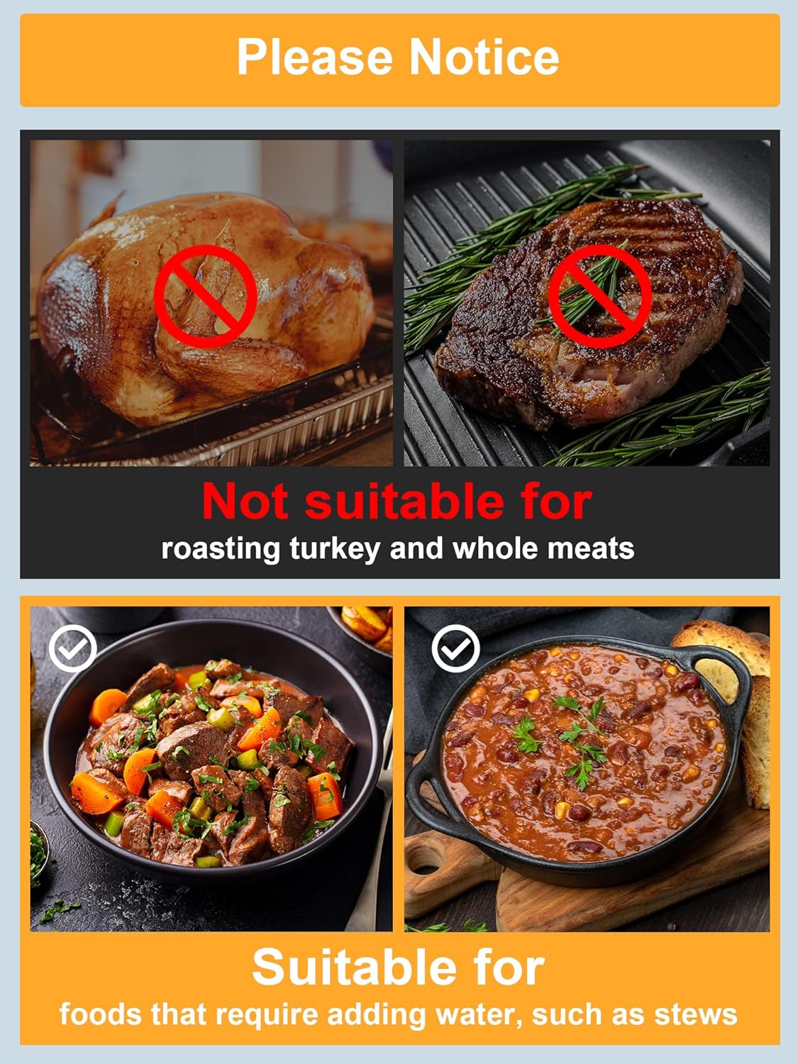 SMARTAKE Disposable Roaster Liners - 2 Count Plastic Cooking Bags for Easy Cleanup | Fits 16-22 Quart Roasters, 18 x 34 Inch