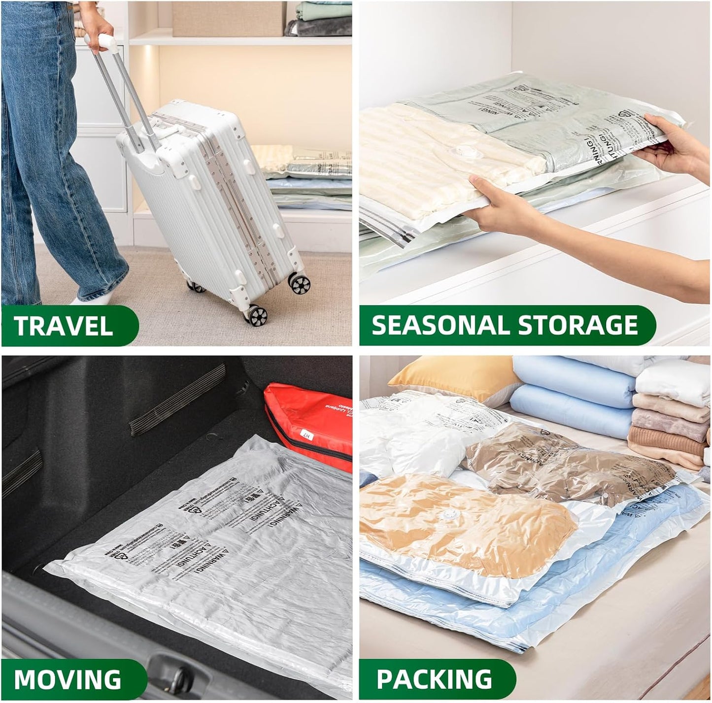 TAILI Jumbo Vacuum Storage Bags - 6 Pack Space-Saving Seal Bags for Clothing & Bedding (40x31 Inch)