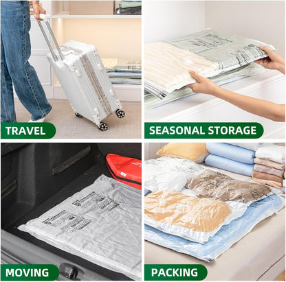 TAILI Jumbo Vacuum Storage Bags - 6 Pack Space-Saving Seal Bags for Clothing & Bedding (40x31 Inch)