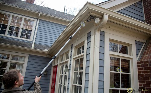 DOCA Light Bulb Changer for High Ceilings 6-24 Ft with Extension Pole, Heavy Duty Telescoping Pole for Changing Recessed Lights and Outdoor Flood Lights - Suction Cup + Cage Head