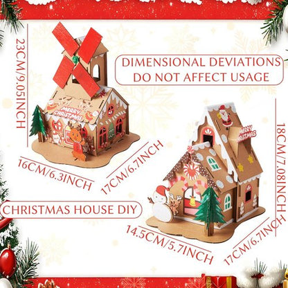 JeVenis Gingerbread House Craft Kit - DIY 3D Building Set for Christmas & New Year Decorations