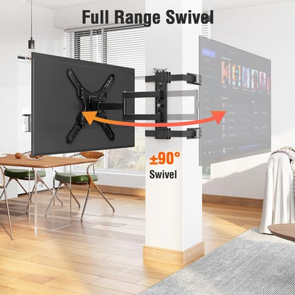 ELIVED Pillar TV Mount for Most 26"-60" TVs, Column TV Mount for Gazebo Patio Pergola, No Drill Full Motion tv Bracket Swivel and Tilt, Fits Multi-Shaped Poles, Max VESA 400x400mm, 77 Lbs. YD0084