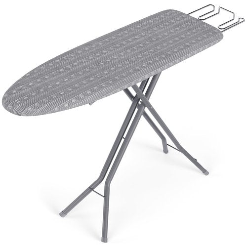 SONGMICS Ironing Board, Foldable Iron Board, Height Adjustable up to 35 Inches, with 4 Layered Cover and Pad, Iron Rest, Hook, Steel X-Legs, for Home, Laundry Room, Dorm, Dove Gray ULLB001G01