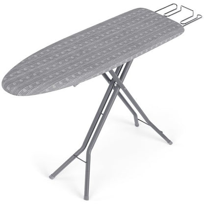 SONGMICS Ironing Board, Foldable Iron Board, Height Adjustable up to 35 Inches, with 4 Layered Cover and Pad, Iron Rest, Hook, Steel X-Legs, for Home, Laundry Room, Dorm, Dove Gray ULLB001G01