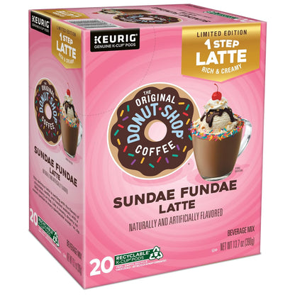Original Donut Shop | Sundae Fundae One-Step Latte K-Cup Pods - 20 Count for Keurig