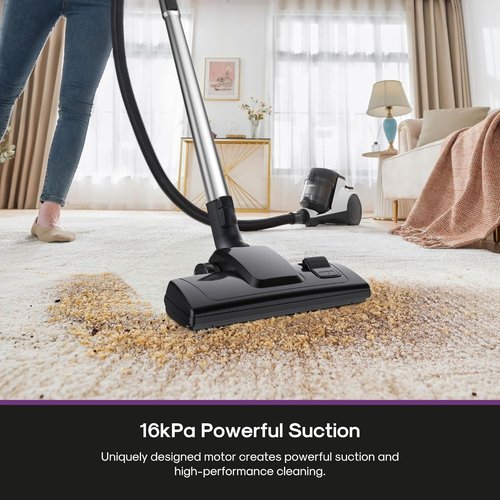 Eureka Bagless Canister Vacuum Cleaner - 1100W High Power for Carpets & Hard Floors | HEPA Filter & Tools Included