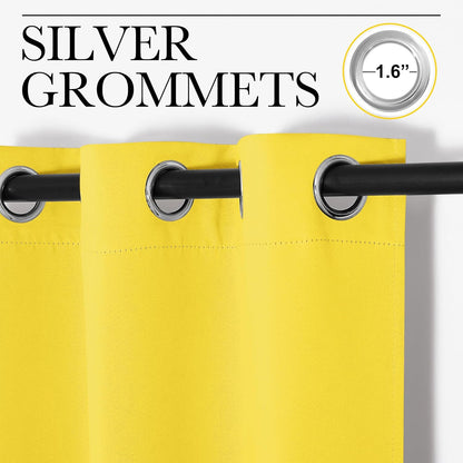 NICETOWN Bright Yellow Curtains - 102" Long, 55" Wide | Sound Reducing, Heat & Cold Blocking Panels for Modern Spaces