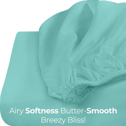 Utopia Bedding Queen Fitted Sheet - Bottom Sheet - Deep Pocket - Soft Microfiber - Shrinkage and Fade Resistant - Easy Care -1 Fitted Sheet Only (Spa Blue)