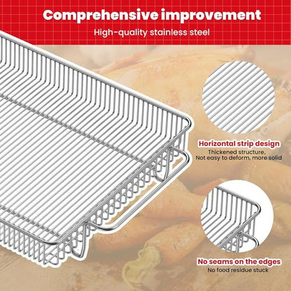 Air Fryer Basket Set by [Brand Name] - Stainless Steel Mesh Crisper Tray for Healthy Cooking | Fits Most Ovens