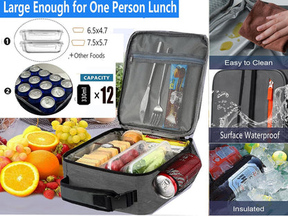 Skiennix Insulated Lunch Box - Portable Stylish Lunch Bag for Men, Teens & Kids | Perfect for Office, School & Picnics