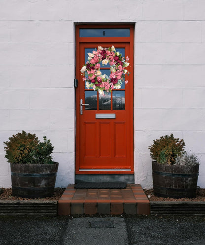Peony Wreaths - 24 Inch Large Spring Wreath for Front Door | Lush Handmade Outdoor Decor