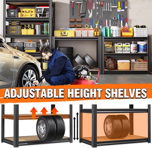 Heavy Duty Metal Shelving Unit by [Brand Name] - 5-Tier Adjustable Garage Storage Rack | 71"H x 28"W x 12"D