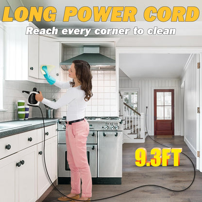 Skiennix Pressurized Handheld Steam Cleaner - Multi-Surface Natural Steamer with 12 Accessories for Fast Home Cleaning