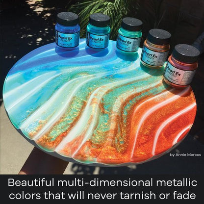 Jacquard Pearl Ex Pigment Powder 0.5 oz Scarlet - Loose Mica Powder for Epoxy Resin, Watercolors, Calligraphy Ink & Clay - Epoxy Pigment Powder - Epoxy Resin Color