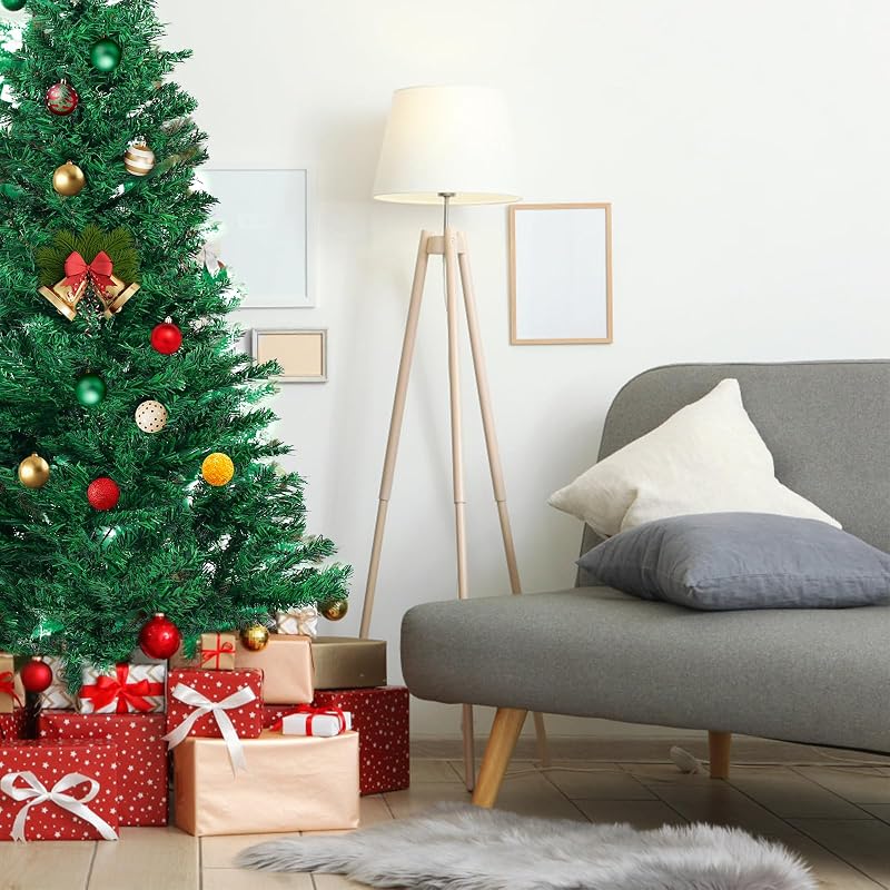 GlyinnHe 6ft Green Half Artificial Christmas Tree with Foldable Metal Stand – Easy Assembly, Space-Saving Half Tree