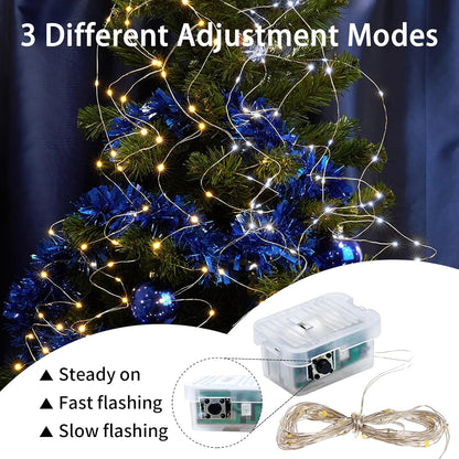 Skiennix 50 Pack Fairy Lights - 7Ft Twinkle String Lights | 20 LED, Battery Operated, Waterproof, Warm White