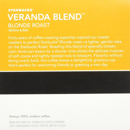 Starbucks Veranda Blend Blonde, K-Cup 12-count
