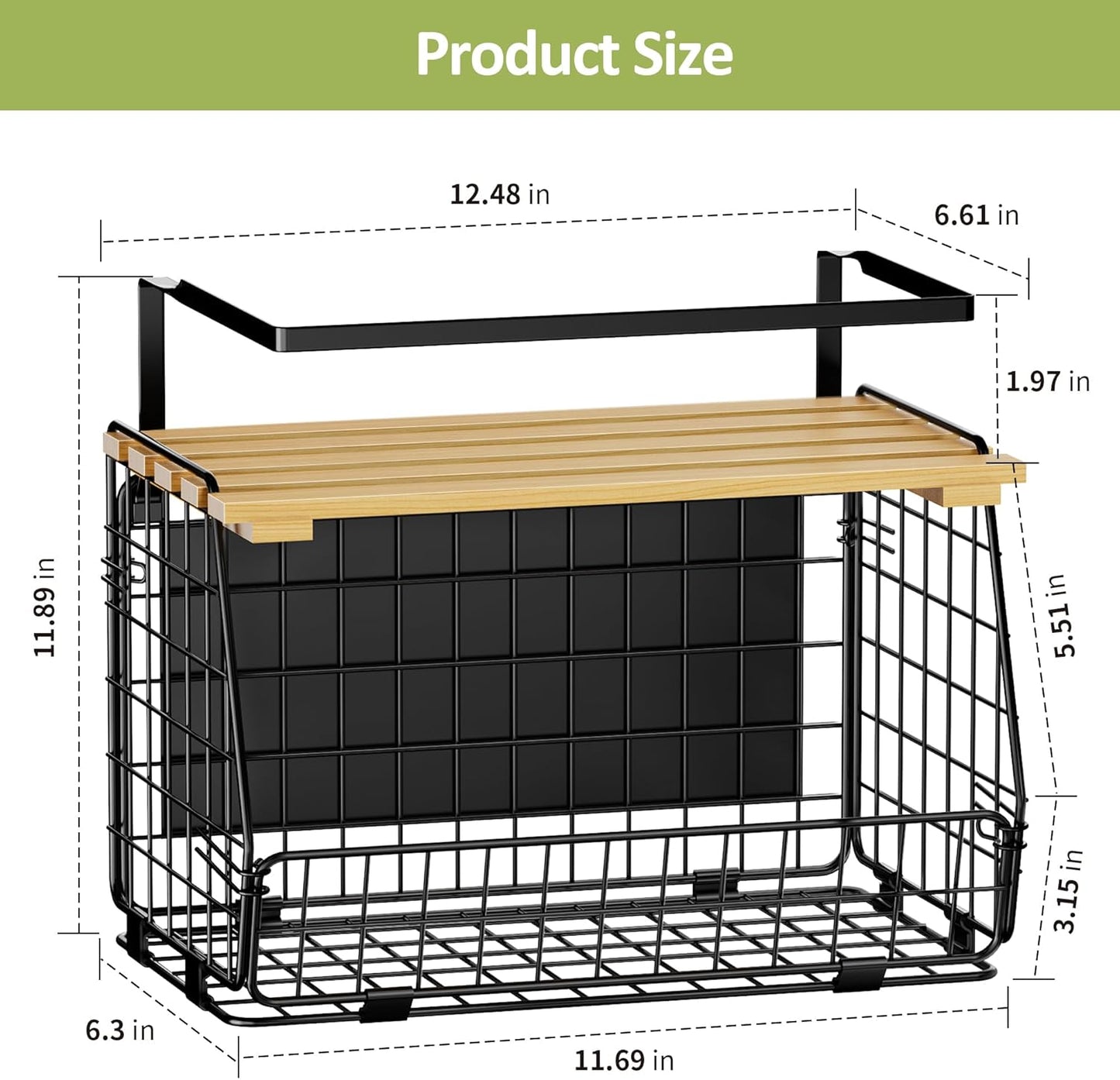 Skiennix Magnetic Shelf for Fridge - 2 Pack Fruit & Vegetable Storage Bins | Kitchen Organizer & Spice Rack