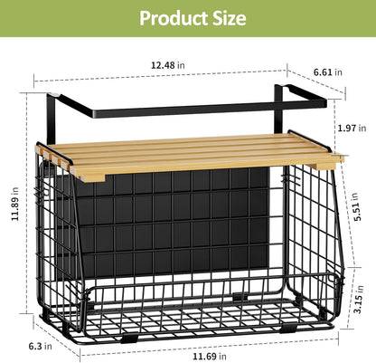 Skiennix Magnetic Shelf for Fridge - 2 Pack Fruit & Vegetable Storage Bins | Kitchen Organizer & Spice Rack