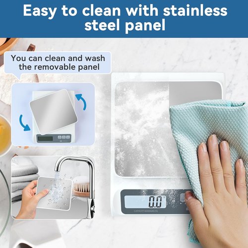 CYBERGIANT Precision Digital Food Scale - 13lb Capacity, Stainless Steel Platform & LCD Display for Meal Prep