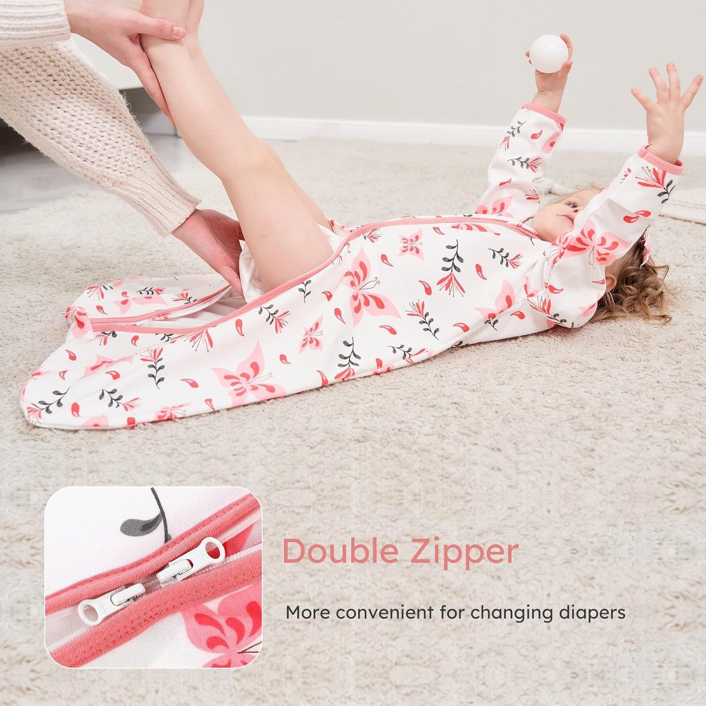 Yoofoss Baby Sleep Sack - 100% Cotton Long Sleeve Wearable Blanket for Infants 6-12 Months | 0.5 Tog, Lightweight