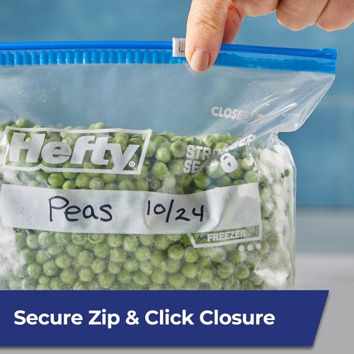 Hefty Slider Freezer Bags - Gallon Size, 56 Count | Durable Kitchen Storage Solution