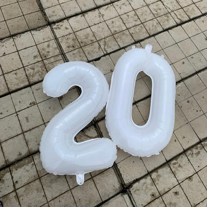 Translucent White Number 40 Balloon - 40 Inch Birthday Decoration for 40th Party Supplies