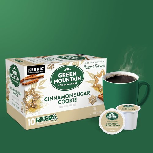 Green Mountain Coffee Roasters Cinnamon Sugar Cookie Coffee - 10 Count Pods for Flavorful Brews