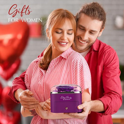EleShow Preserved Real Purple Rose, Forever Flowers Gifts for Mom Grandma Wife Girlfriend, I Love You Gifts for Her, Anniversary or Birthday Gifts for Women