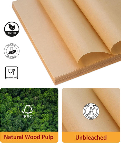 Unbleached Parchment Paper Baking Sheets by [Brand Name] - 200 Pcs Non-Stick Precut 12x16.5 Inches for Cookies, Bread & Air Frying