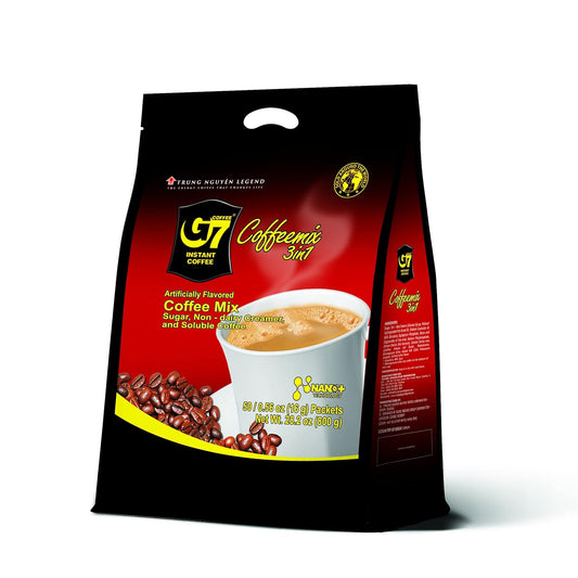 Trung Nguyen G7 Instant Coffee - 3-in-1 Vietnamese Blend with Creamer & Sugar | 50 Sachets