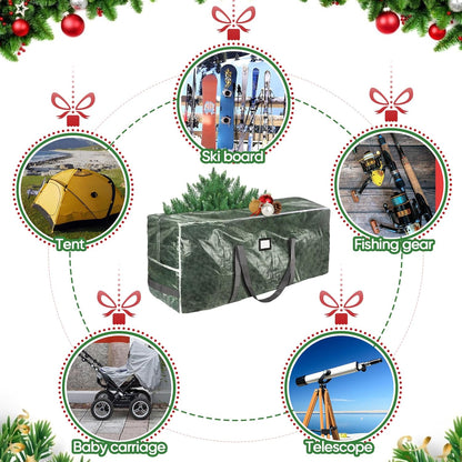 BALEINE Christmas Tree Storage Bag - Heavy Duty Extra Large with Reinforced Handles & Dual Zippers | 7.5 ft Transparent