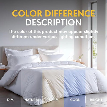Classic White Queen Duvet Cover Set by [Brand Name] - Luxurious Microfiber with Zipper | Includes 2 Pillow Shams
